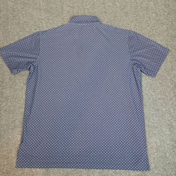 Peter Millar Golf Polo Shirt Mens 2XL Purple Geometric Pattern BlueJack National - Picture 2 of 11